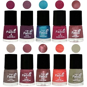 nail paint  glossy amp shine nail polish combo 6 ml each - set of 10 multicolor05350