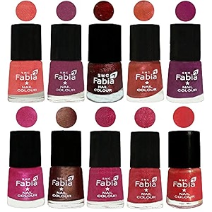 nail paint  glossy amp shine nail polish combo 6 ml each - set of 10 multicolor04843