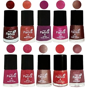 nail paint  glossy amp shine nail polish combo 6 ml each - set of 10 multicolor04940