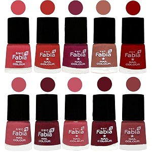 nail paint  glossy amp shine nail polish combo 6 ml each - set of 10 multicolor05469