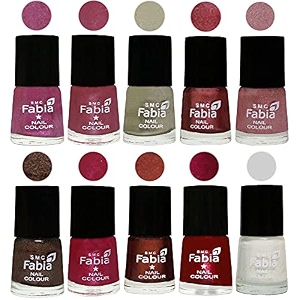 nail paint  glossy amp shine nail polish combo 6 ml each - set of 10 multicolor05815