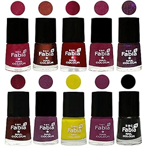 nail paint  glossy amp shine nail polish combo 6 ml each - set of 10 multicolor05901