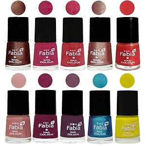 nail paint  glossy amp shine nail polish combo 6 ml each - set of 10 multicolor05136