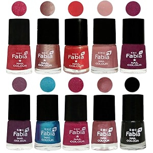 nail paint  glossy amp shine nail polish combo 6 ml each - set of 10 multicolor05226