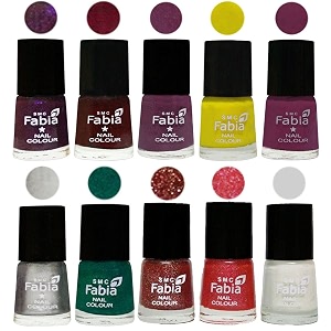 nail paint  glossy amp shine nail polish combo 6 ml each - set of 10 multicolor05940