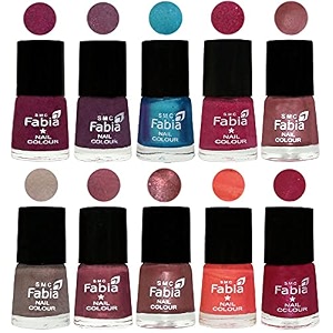 nail paint  glossy amp shine nail polish combo 6 ml each - set of 10 multicolor05354