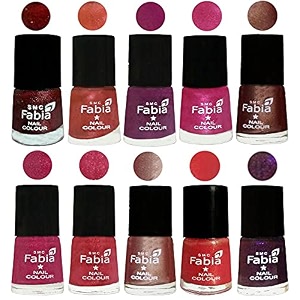 nail paint  glossy amp shine nail polish combo 6 ml each - set of 10 multicolor04963