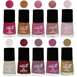 nail paint  glossy amp shine nail polish combo 6 ml each - set of 10 multicolor05641