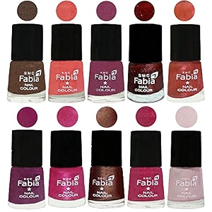 nail paint  glossy amp shine nail polish combo 6 ml each - set of 10 multicolor04811