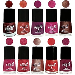 nail paint  glossy amp shine nail polish combo 6 ml each - set of 10 multicolor04962