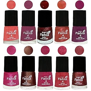 nail paint  glossy amp shine nail polish combo 6 ml each - set of 10 multicolor04865