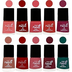 nail paint  glossy amp shine nail polish combo 6 ml each - set of 10 multicolor05449
