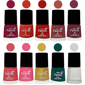 nail paint  glossy amp shine nail polish combo 6 ml each - set of 10 multicolor05566