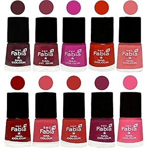 nail paint  glossy amp shine nail polish combo 6 ml each - set of 10 multicolor05377