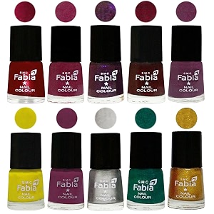 nail paint  glossy amp shine nail polish combo 6 ml each - set of 10 multicolor05917