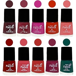 nail paint  glossy amp shine nail polish combo 6 ml each - set of 10 multicolor05379