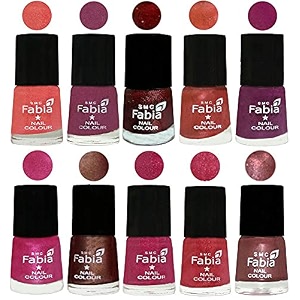 nail paint  glossy amp shine nail polish combo 6 ml each - set of 10 multicolor04852