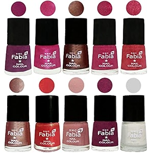 nail paint  glossy amp shine nail polish combo 6 ml each - set of 10 multicolor05065