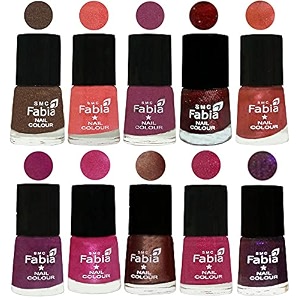 nail paint  glossy amp shine nail polish combo 6 ml each - set of 10 multicolor04825
