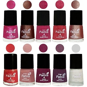 nail paint  glossy amp shine nail polish combo 6 ml each - set of 10 multicolor05107