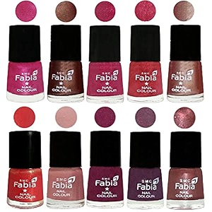 nail paint  glossy amp shine nail polish combo 6 ml each - set of 10 multicolor05072
