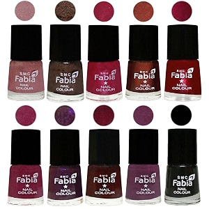 nail paint  glossy amp shine nail polish combo 6 ml each - set of 10 multicolor05876