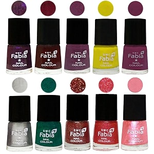 nail paint  glossy amp shine nail polish combo 6 ml each - set of 10 multicolor05937
