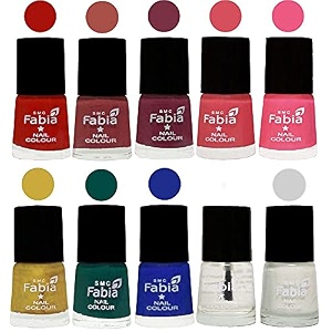 nail paint  glossy amp shine nail polish combo 6 ml each - set of 10 multicolor05571
