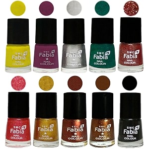 nail paint  glossy amp shine nail polish combo 6 ml each - set of 10 multicolor05957
