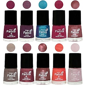 nail paint  glossy amp shine nail polish combo 6 ml each - set of 10 multicolor05344