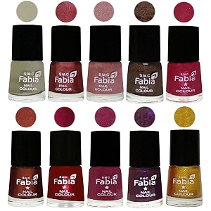 nail paint  glossy amp shine nail polish combo 6 ml each - set of 10 multicolor05842