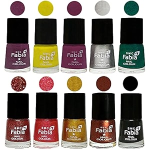 nail paint  glossy amp shine nail polish combo 6 ml each - set of 10 multicolor05952