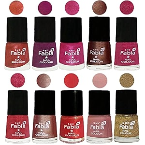 nail paint  glossy amp shine nail polish combo 6 ml each - set of 10 multicolor05020