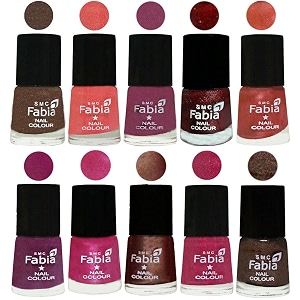 nail paint  glossy amp shine nail polish combo 6 ml each - set of 10 multicolor04820