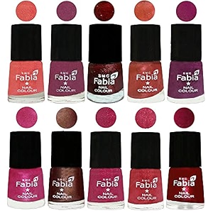 nail paint  glossy amp shine nail polish combo 6 ml each - set of 10 multicolor04870