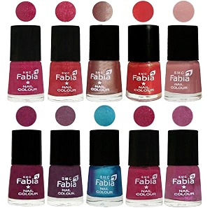 nail paint  glossy amp shine nail polish combo 6 ml each - set of 10 multicolor05163