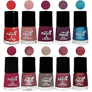 nail paint  glossy amp shine nail polish combo 6 ml each - set of 10 multicolor05280
