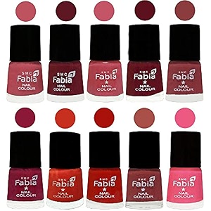 nail paint  glossy amp shine nail polish combo 6 ml each - set of 10 multicolor05531