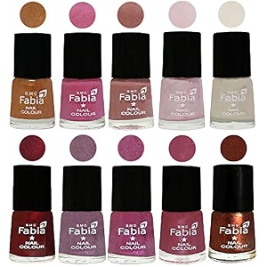 nail paint  glossy amp shine nail polish combo 6 ml each - set of 10 multicolor05663