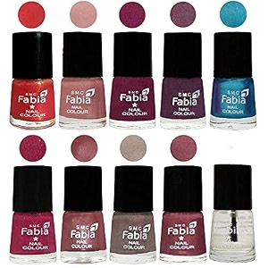 nail paint  glossy amp shine nail polish combo 6 ml each - set of 10 multicolor05303
