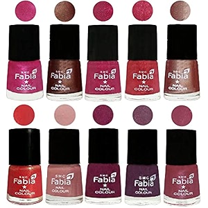 nail paint  glossy amp shine nail polish combo 6 ml each - set of 10 multicolor05083