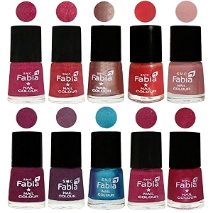 nail paint  glossy amp shine nail polish combo 6 ml each - set of 10 multicolor05169