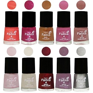 nail paint  glossy amp shine nail polish combo 6 ml each - set of 10 multicolor05607