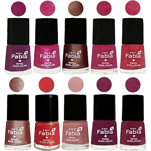 nail paint  glossy amp shine nail polish combo 6 ml each - set of 10 multicolor05049