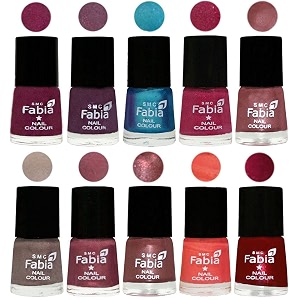 nail paint  glossy amp shine nail polish combo 6 ml each - set of 10 multicolor05356