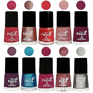 nail paint  glossy amp shine nail polish combo 6 ml each - set of 10 multicolor05217