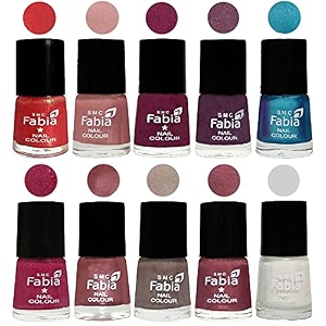 nail paint  glossy amp shine nail polish combo 6 ml each - set of 10 multicolor05302