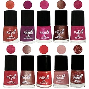 nail paint  glossy amp shine nail polish combo 6 ml each - set of 10 multicolor05014