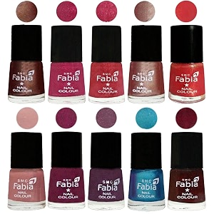 nail paint  glossy amp shine nail polish combo 6 ml each - set of 10 multicolor05134