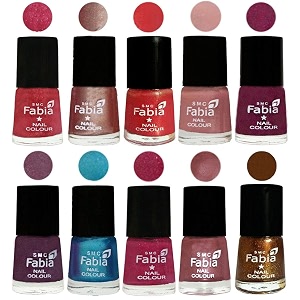 nail paint  glossy amp shine nail polish combo 6 ml each - set of 10 multicolor05223